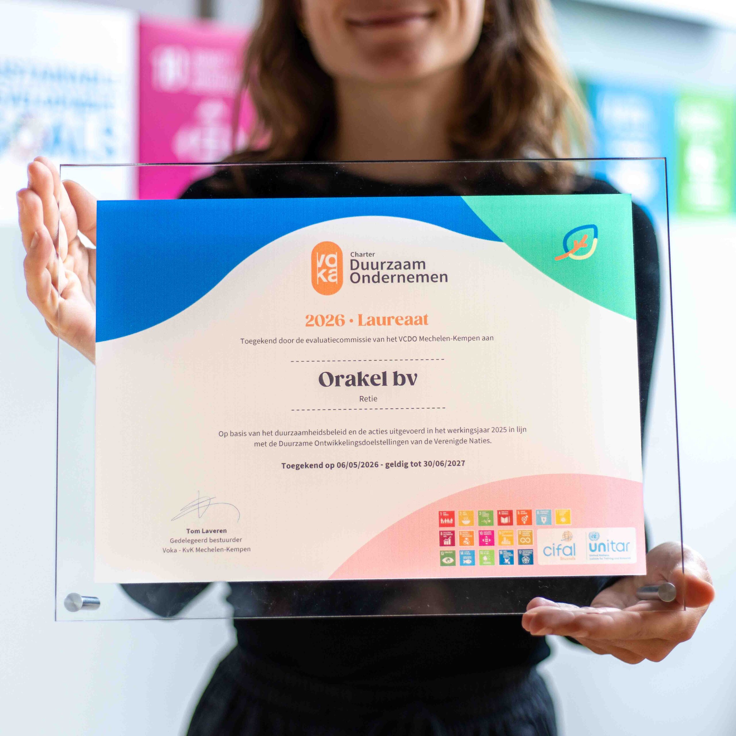Personalised certificate in plexiglass